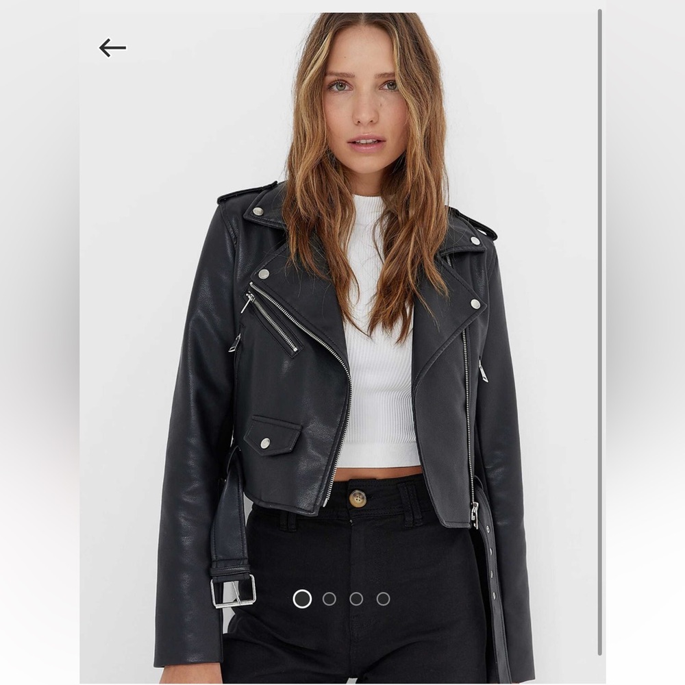 Stradivarius Black Leather Jacket